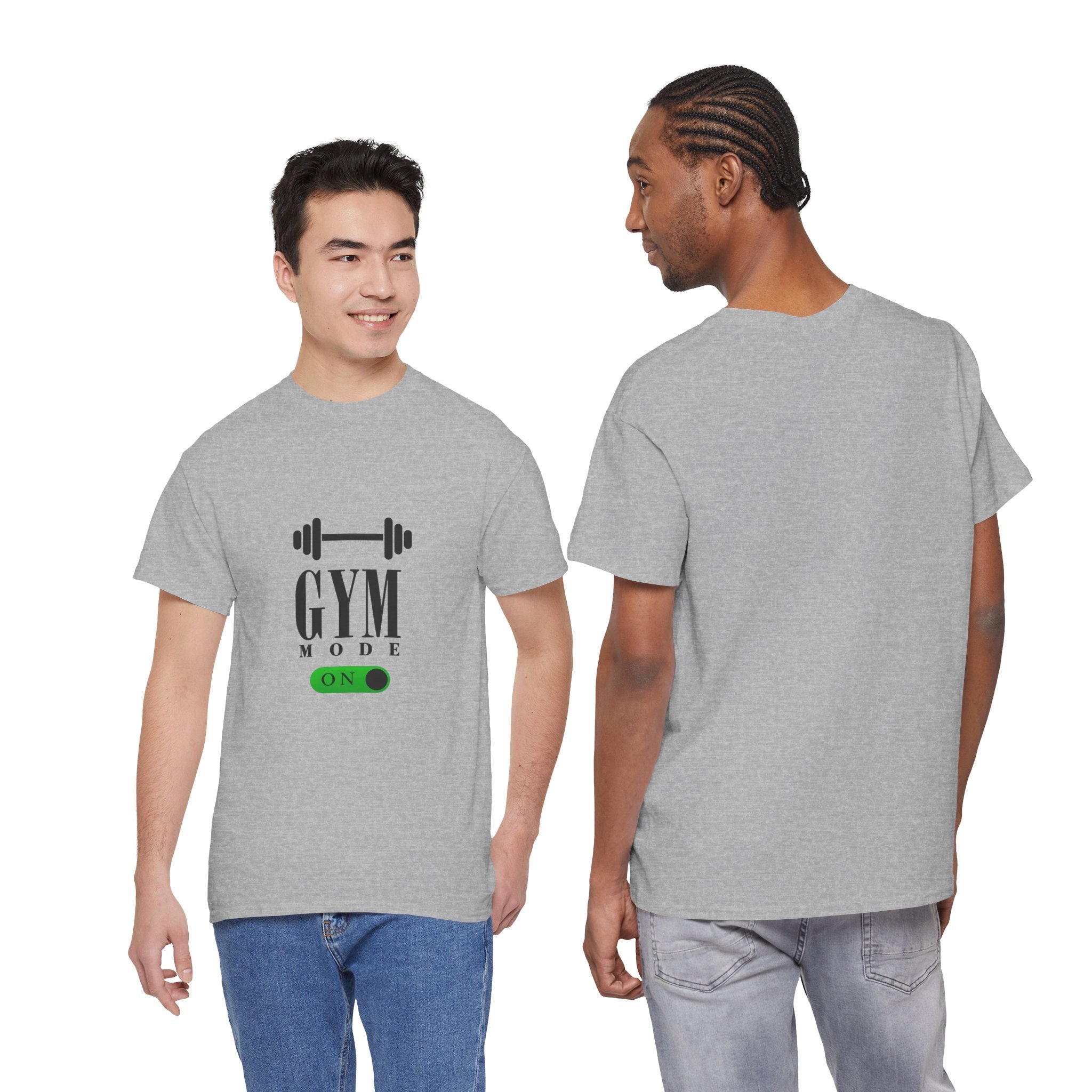 Gym Mode On T-Shirt — Workout Tee with Barbell Graphic