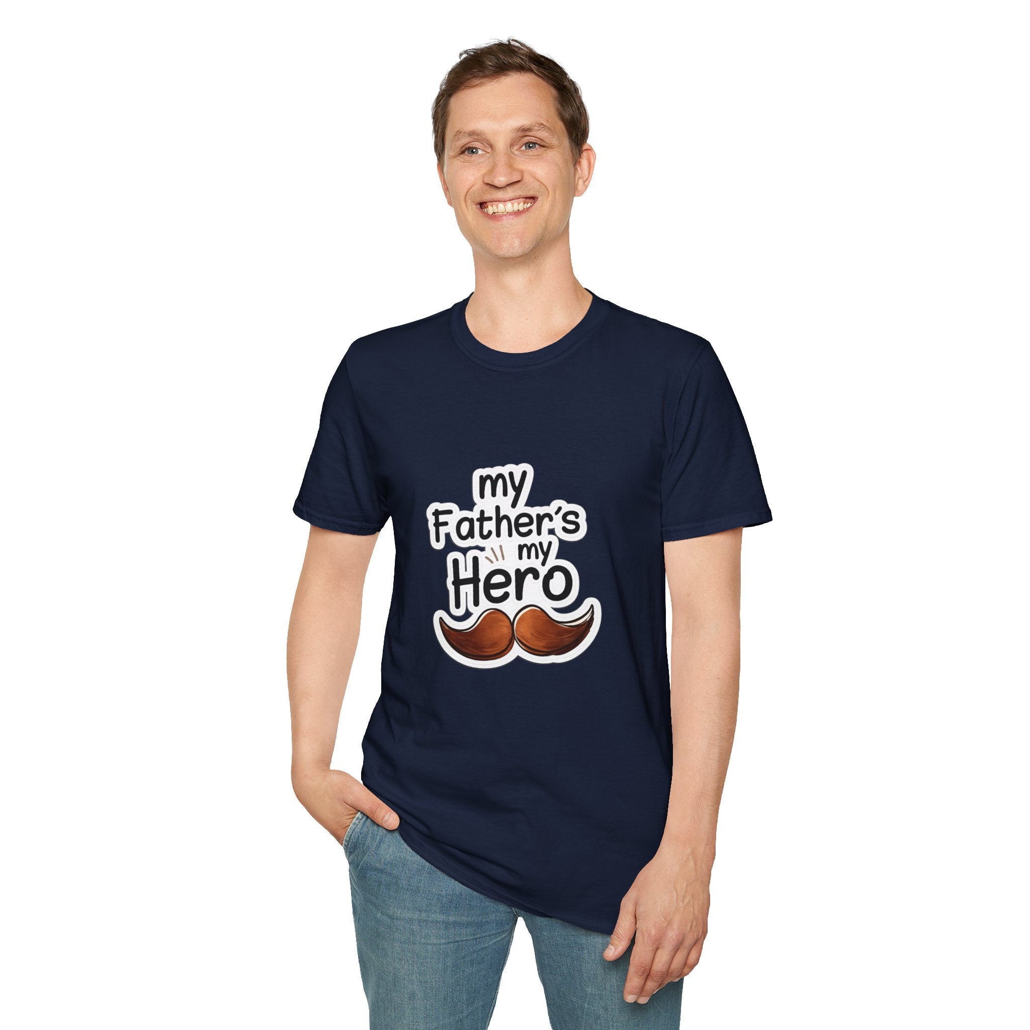 My Father's My Hero T-Shirt – Father's Day Mustache Gift Tee