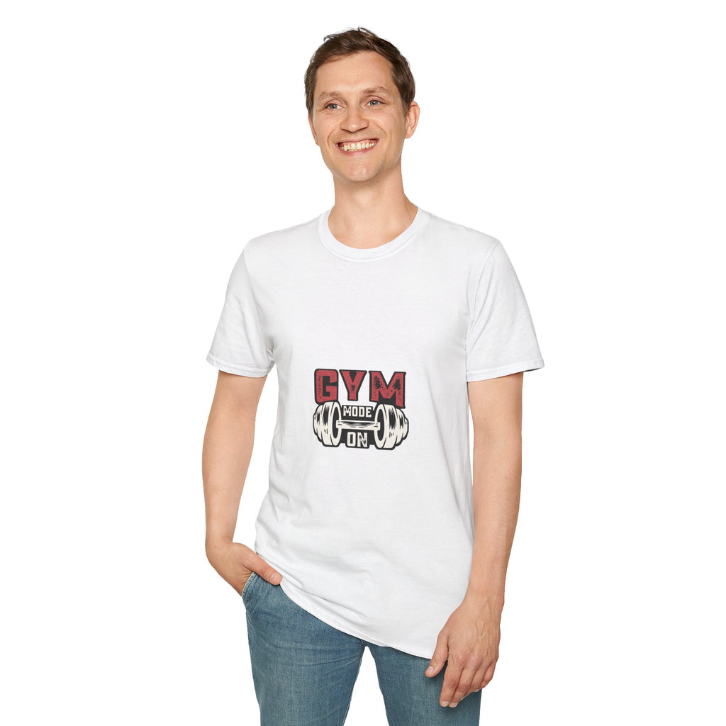 Gym Mode T-Shirt — Fitness Workout Tee with Dumbbell Graphic