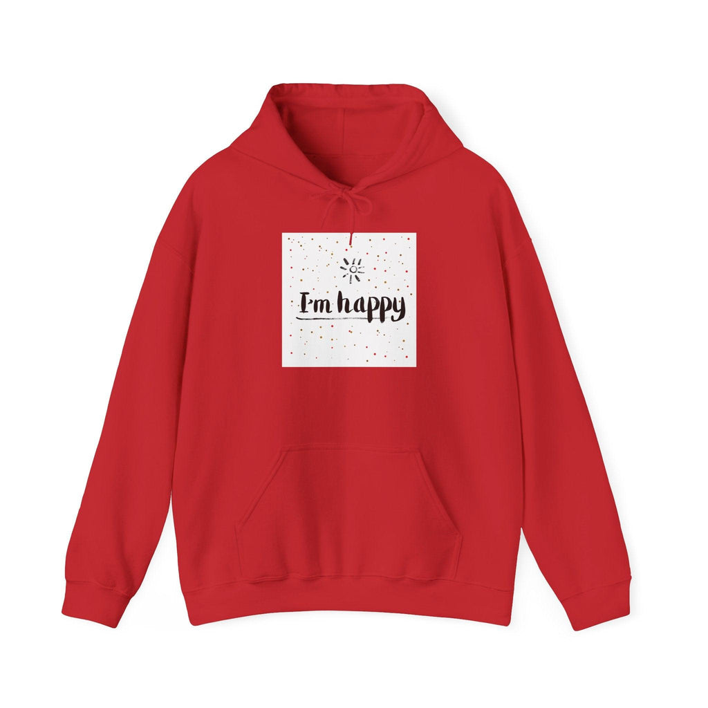 New Day Hoodie — "I'm Happy" Minimal Positive Graphic Sweatshirt.