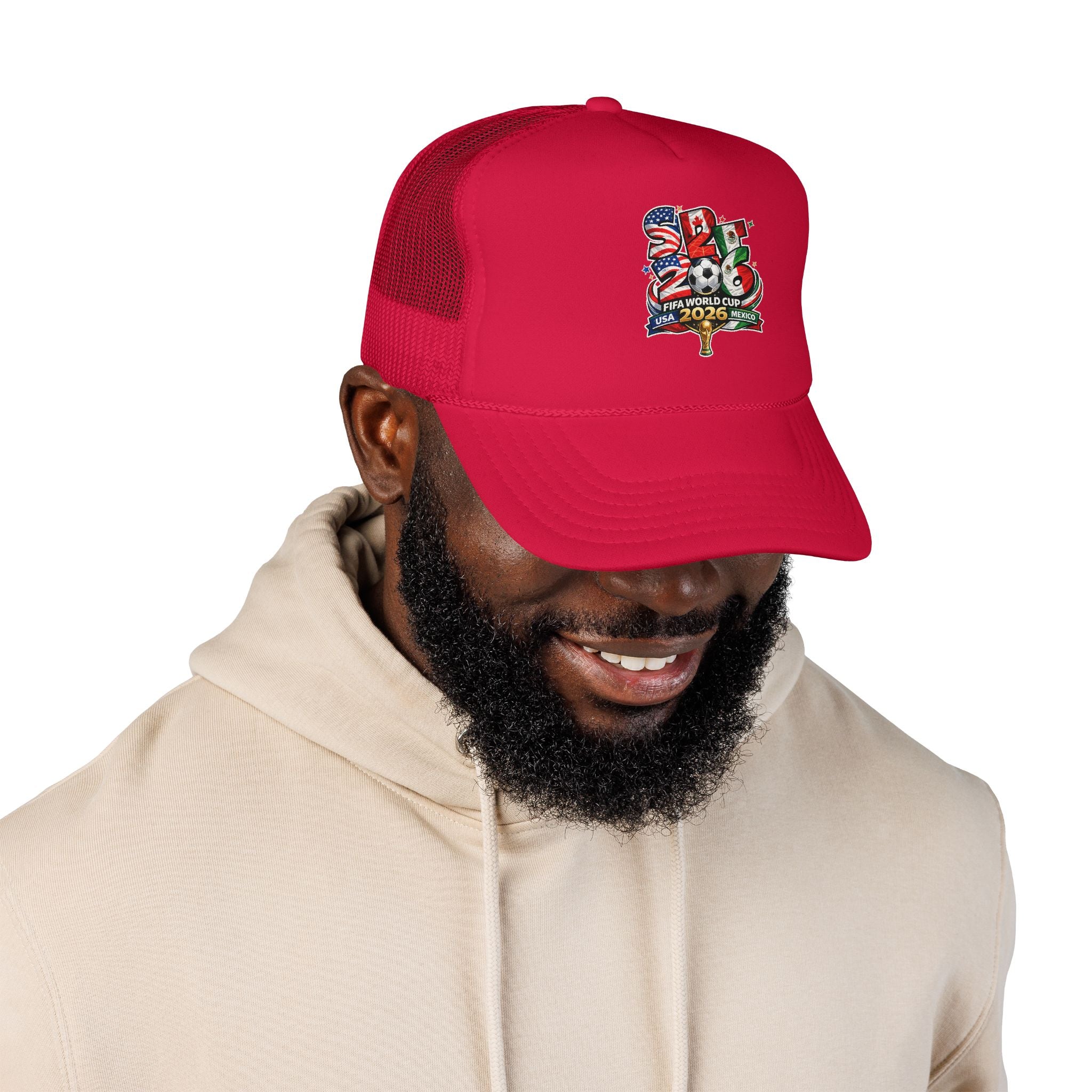 soccer cup 2026 Foam Trucker Hat — USA Soccer Patch Design
