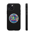 Matte Black iPhone Tough Cases 12 to 17 Pro Max  — "King of Pop Forever" Retro Pop Art Phone Case.
