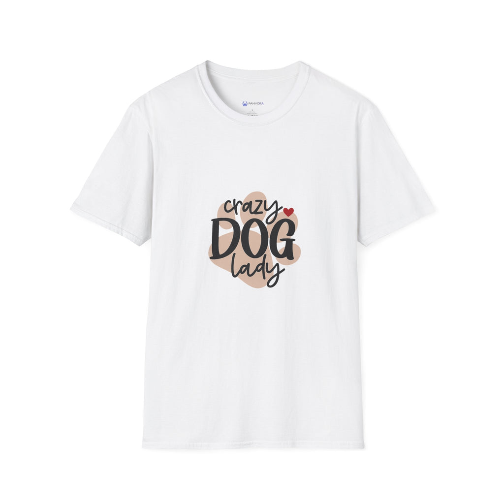 Crazy Dog Lady T-Shirt — Cute Paw Heart Graphic for Dog Lovers