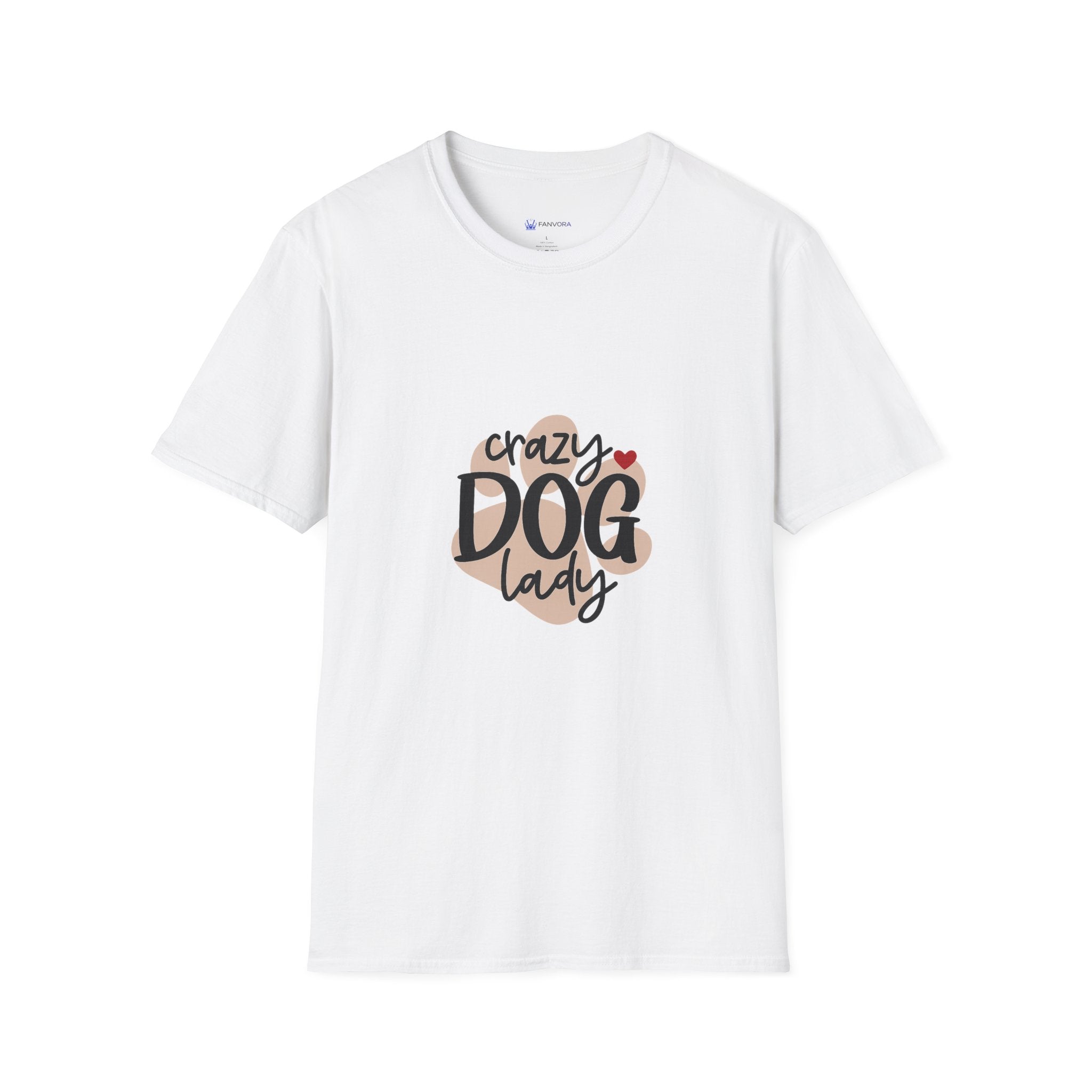 Crazy Dog Lady T-Shirt — Cute Paw Heart Graphic for Dog Lovers