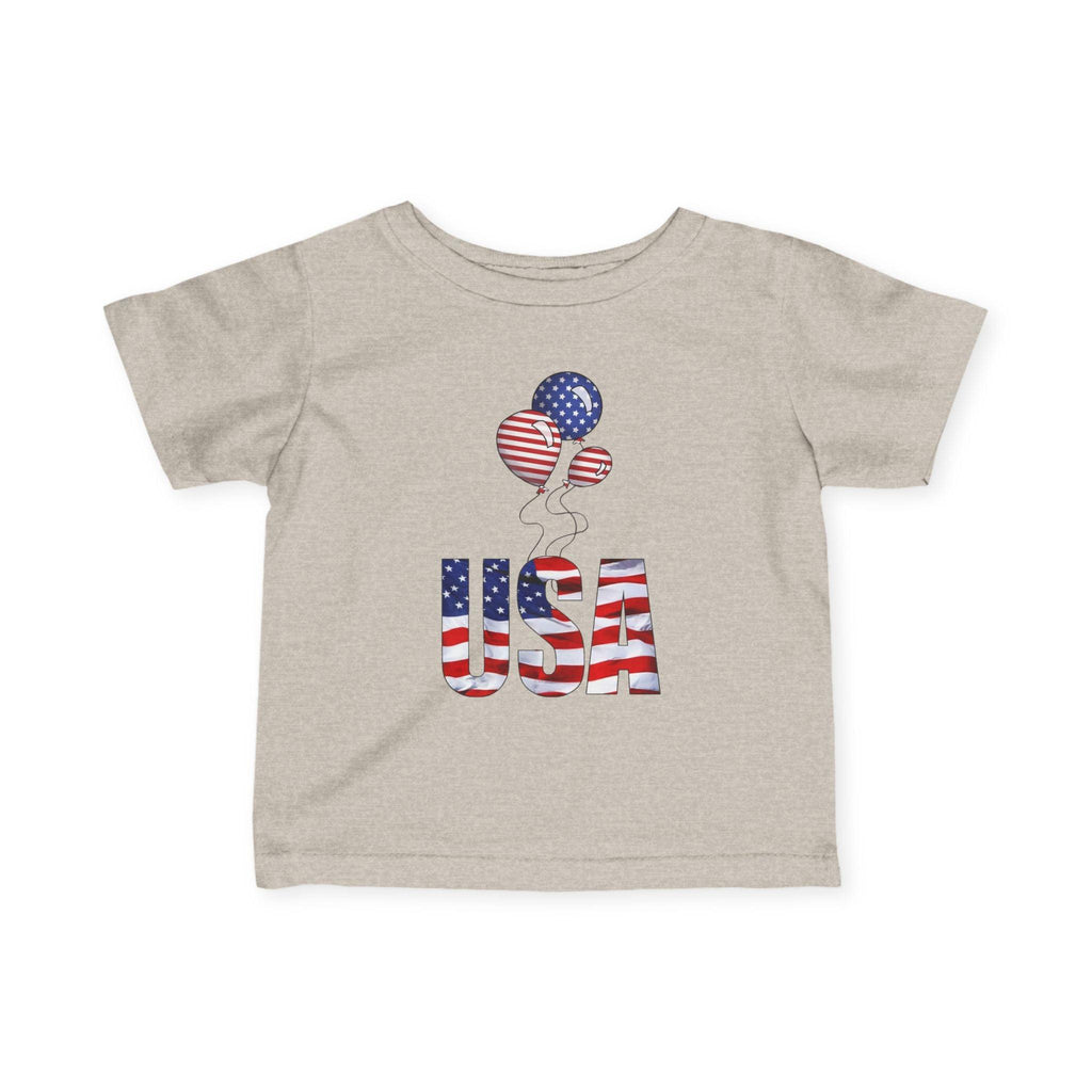 Infant Tee - USA Flag Balloons Graphic (Patriotic 4th of July Baby Shirt).