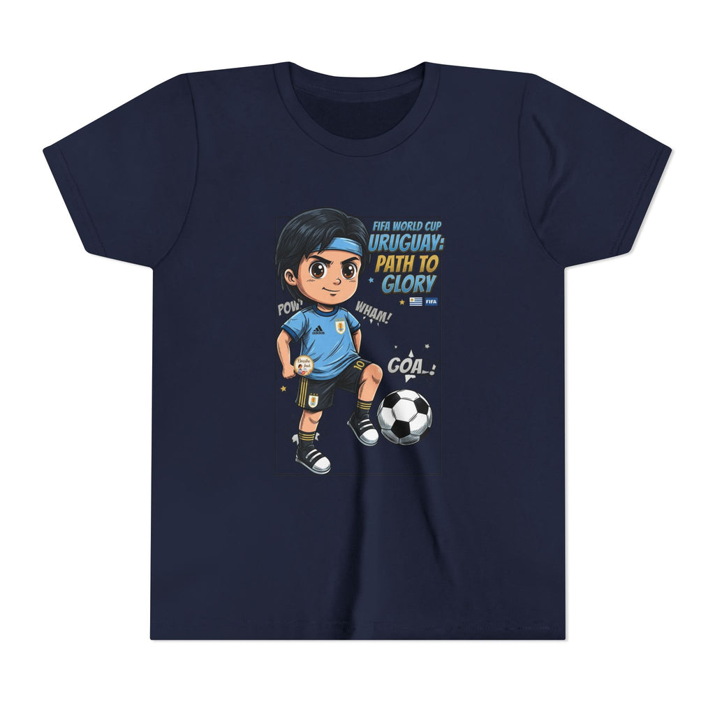 Youth Soccer Tee – Cute Cartoon Player "Ready to Score" Kids Jersey