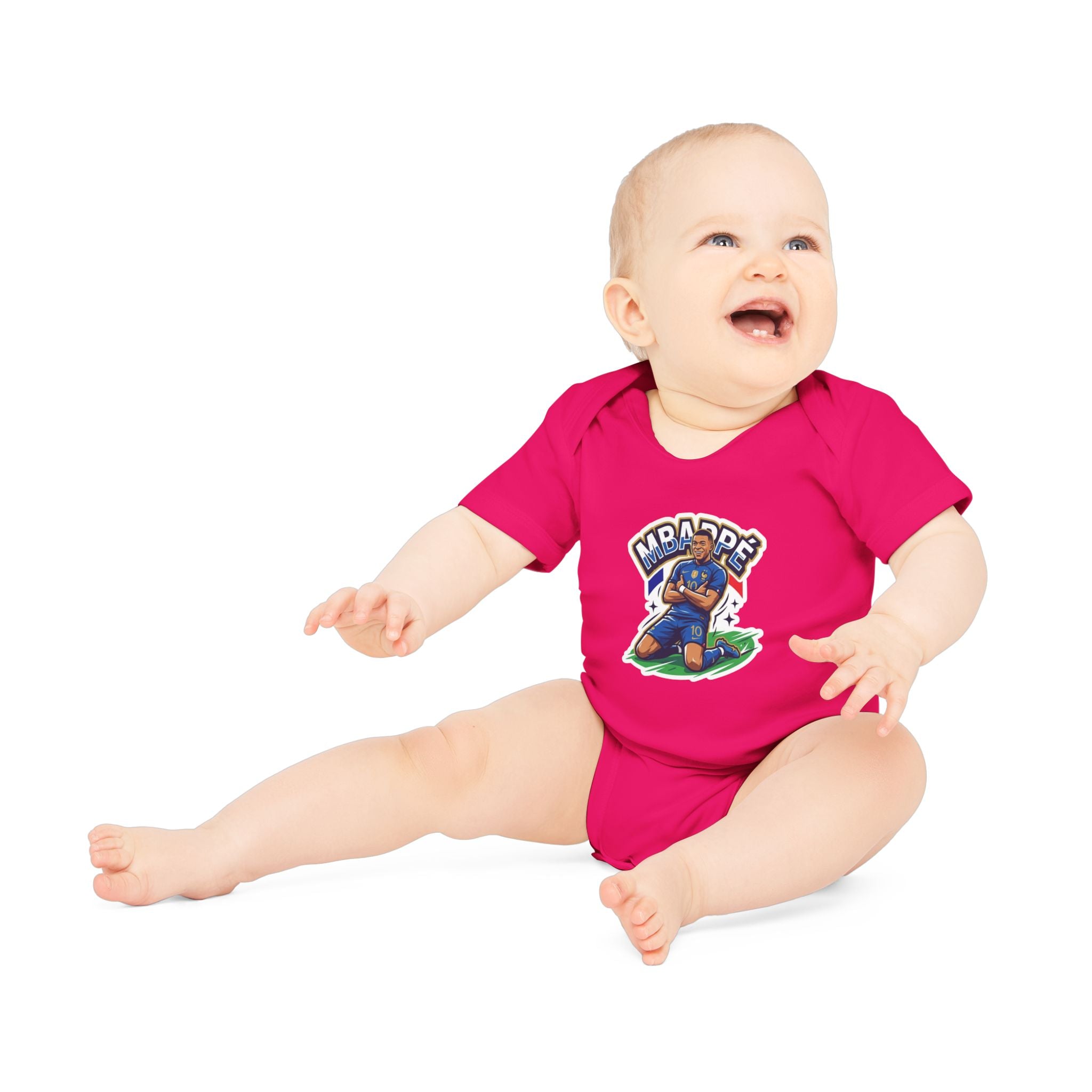 Baby Bodysuit - "France #10 Footballer Rising Star Fan Version" Future Soccer Player & Game Day Energy Organic Baby Onesie