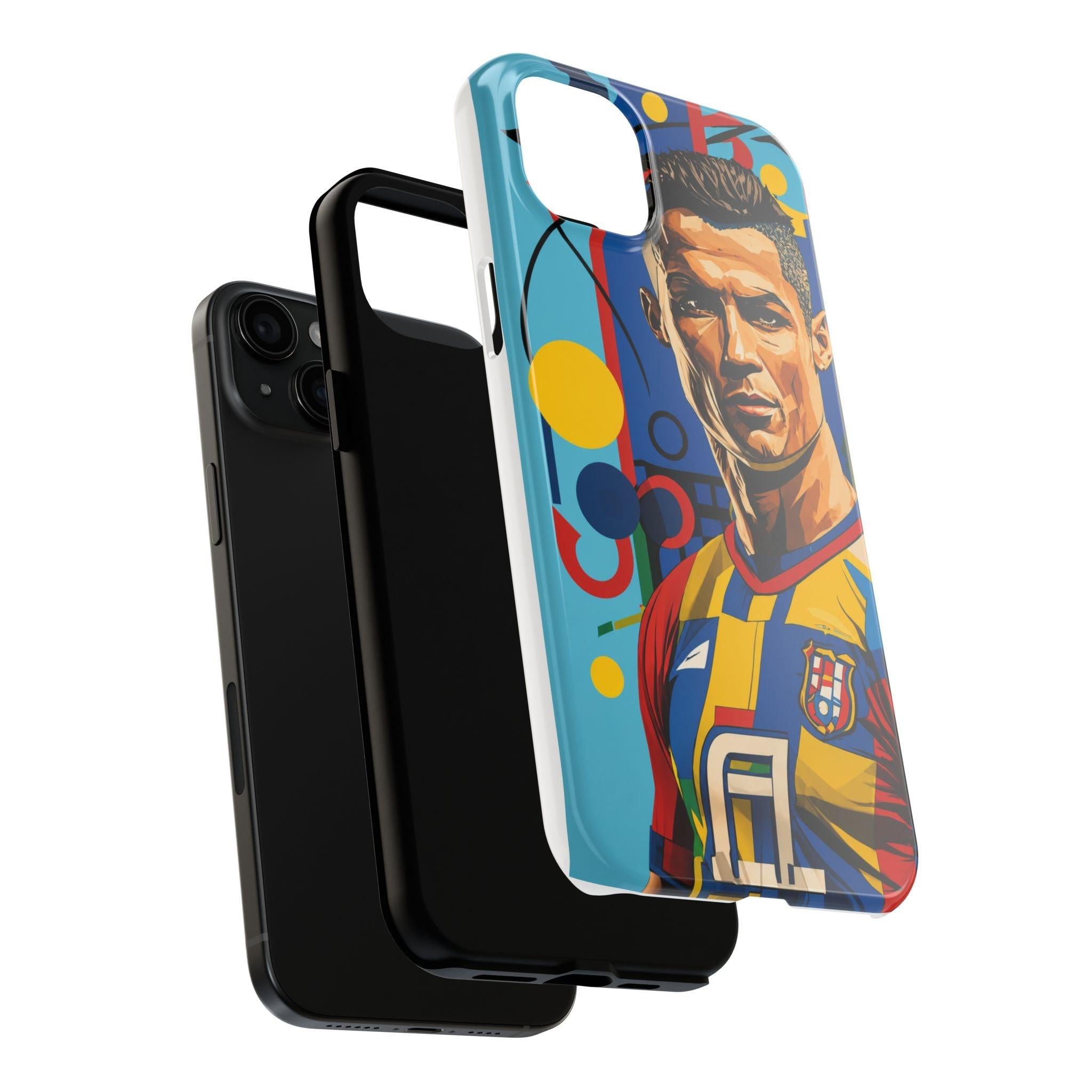 Portugal  legend Pop Art Tough Phone Case — Colorful Soccer Legend Protective Cover.
