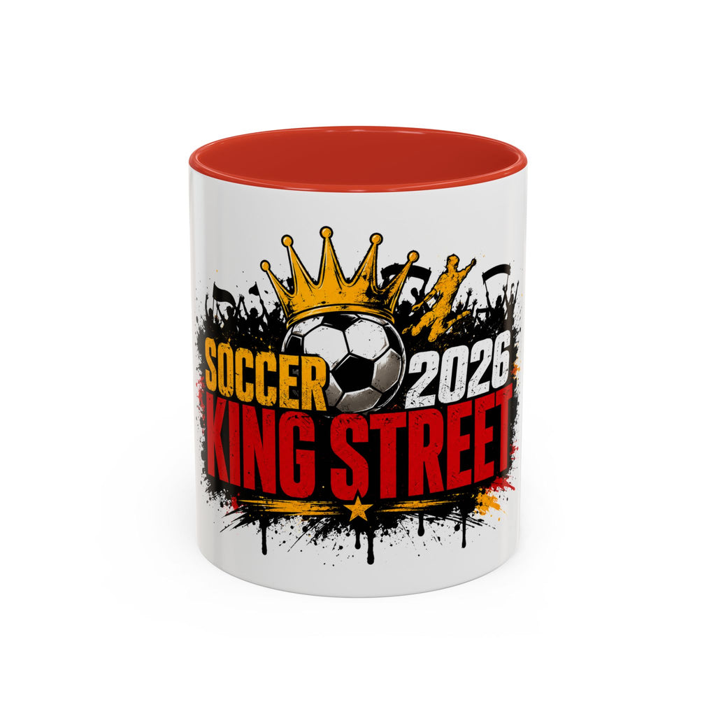 Soccer King Street 2026 Accent Coffee Mug — Crowned Soccer Ball Design (11/15oz)