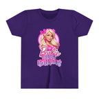 Youth Tee — "Barbie Happy Birthday" Pink Birthday Graphic Shirt
