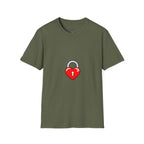 Heart Lock T-Shirt — Cute Red Heart Padlock Graphic Tee for Valentine’s Day
