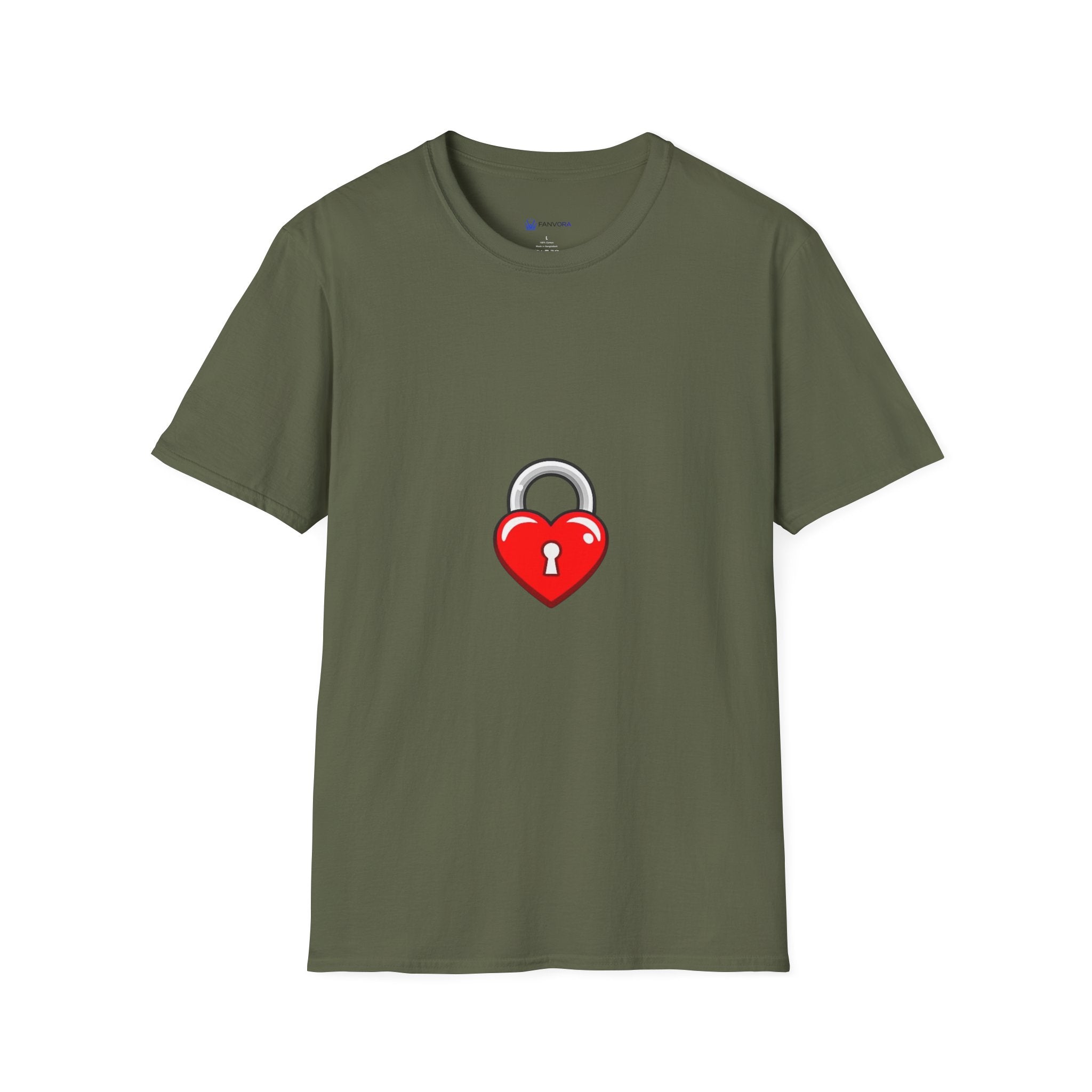 Heart Lock T-Shirt — Cute Red Heart Padlock Graphic Tee for Valentine’s Day