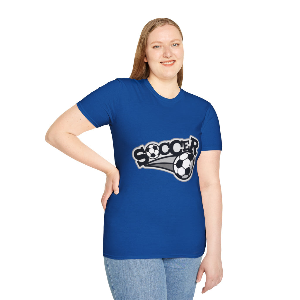 Soccer Graphic T‑Shirt — Retro Black & White Soccer Logo Tee