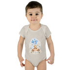 Baby Bodysuit - Blue Teddy Bear with Balloons "Happy Birthday" Infant Onesie