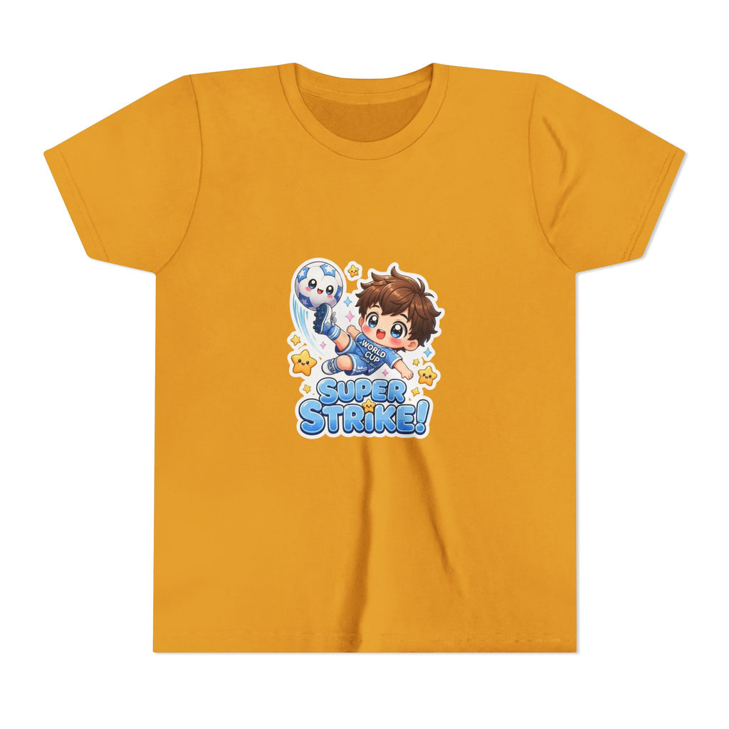 Youth Tee - Cute 'Super Strike!' Soccer Boy Graphic