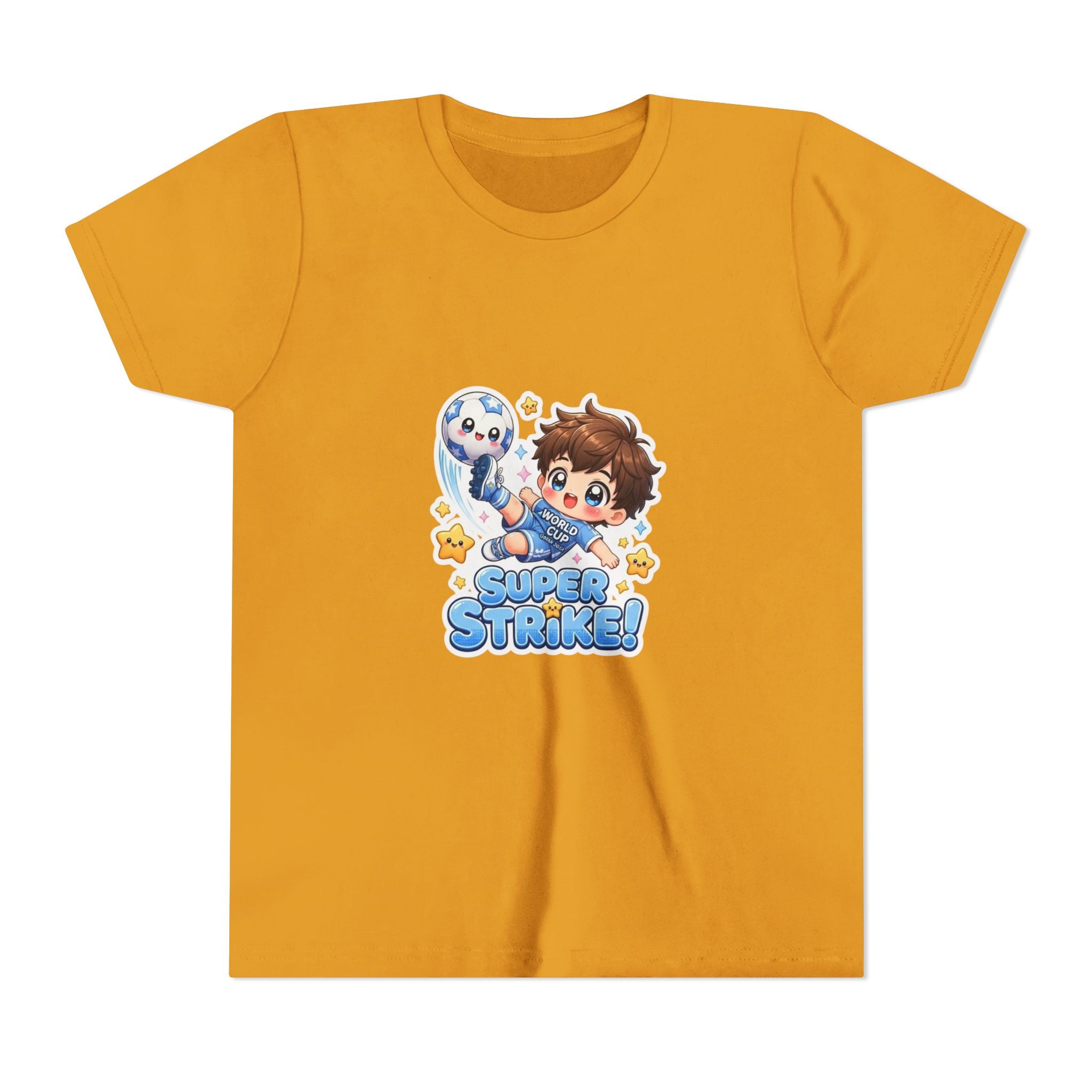 Youth Tee - Cute 'Super Strike!' Soccer Boy Graphic