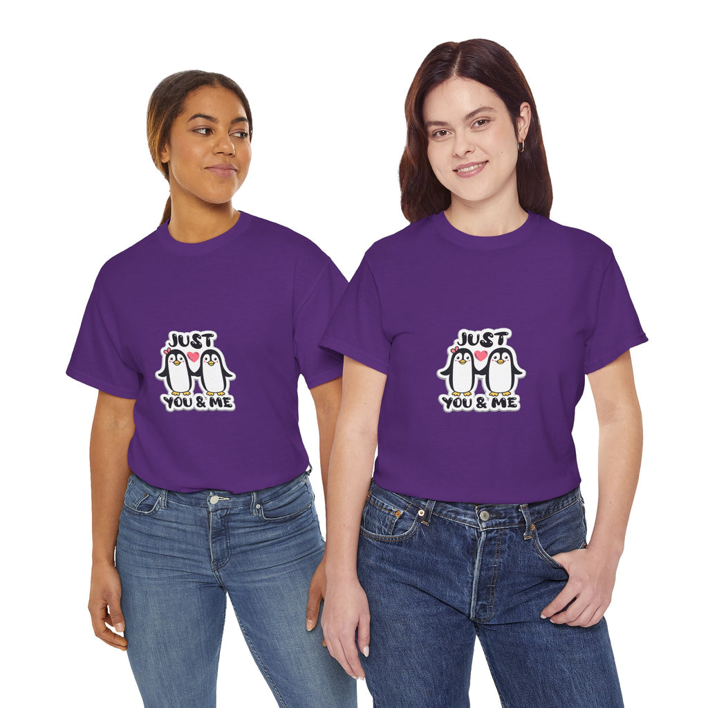 Just You & Me Penguin Tee — Cute Couples Graphic T-Shirt