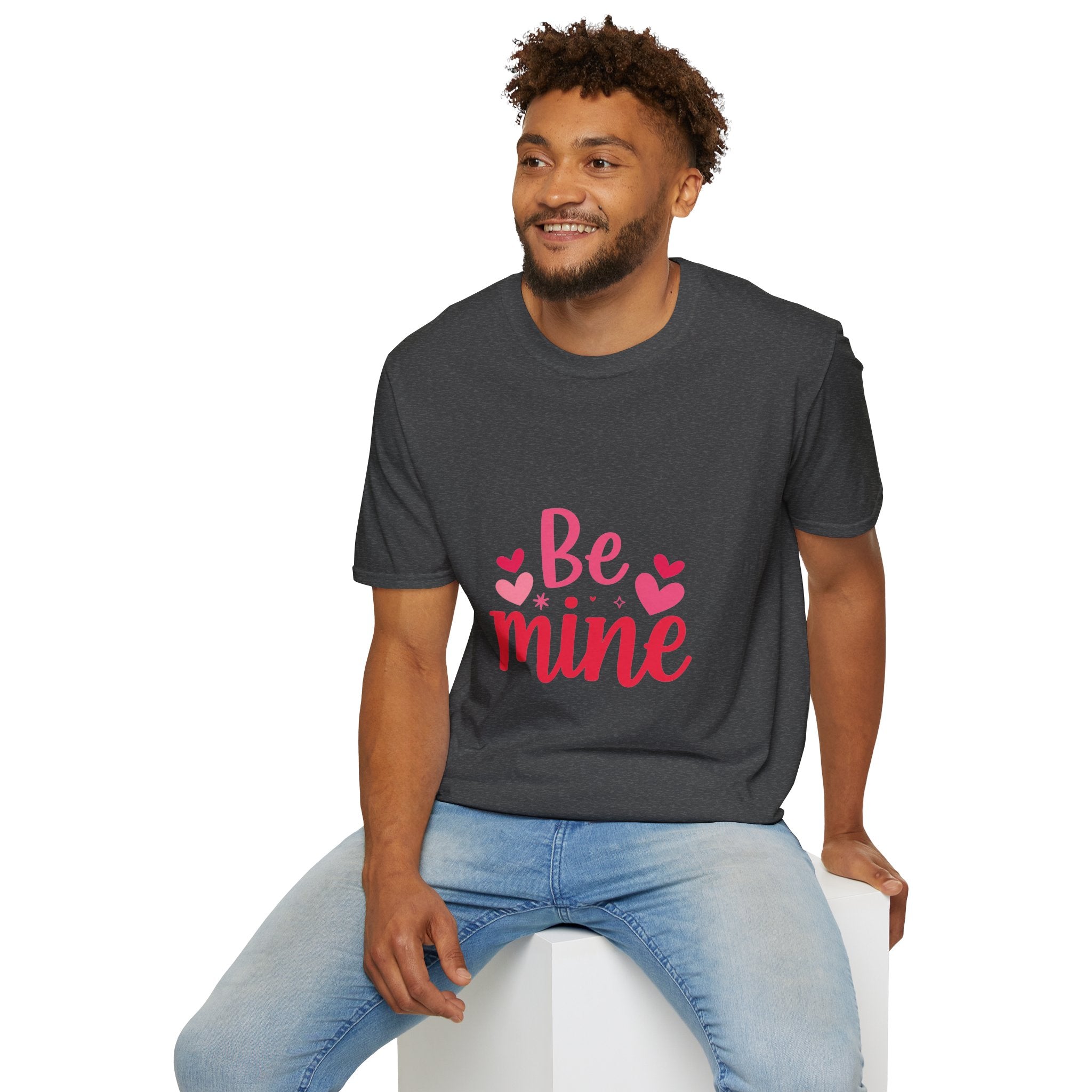 Valentine "Be Mine" T-Shirt — Cute Heart Graphic Tee for Women & Couples