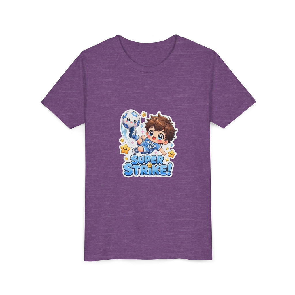 Youth Tee - Cute 'Super Strike!' Soccer Boy Graphic