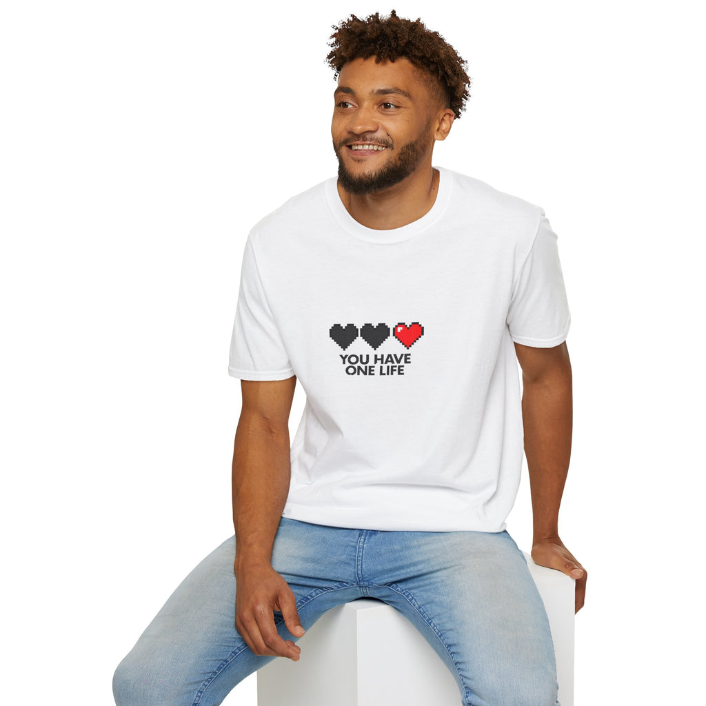 T-Shirt — Pixel Heart "You Have One Life" Graphic Tee