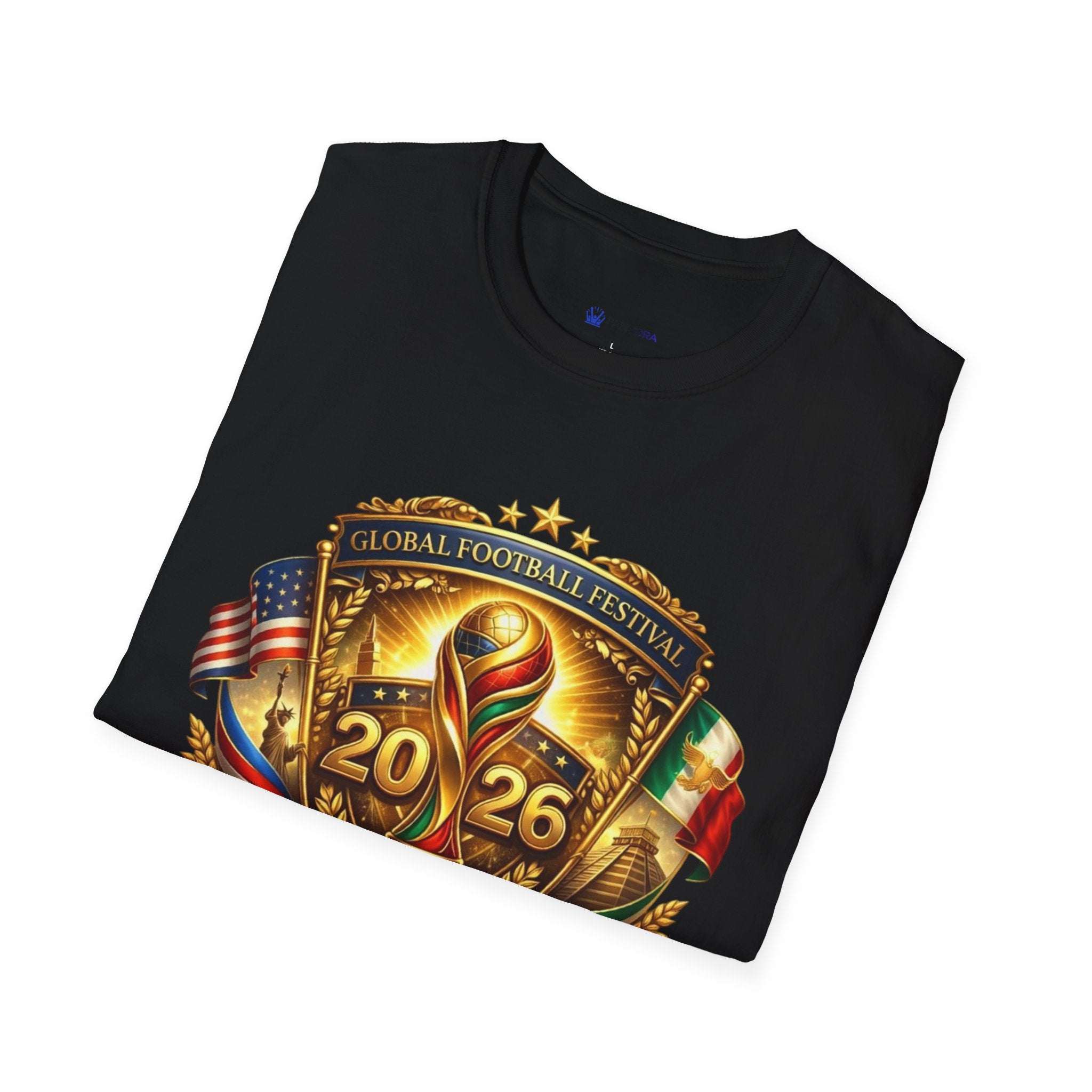 2026 Global Football Festival T-Shirt — Style Soccer Tee with USA & Mexico Flags