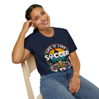 Unisex Softstyle soccer 2026 T-Shirt design -Life is like a soccer.