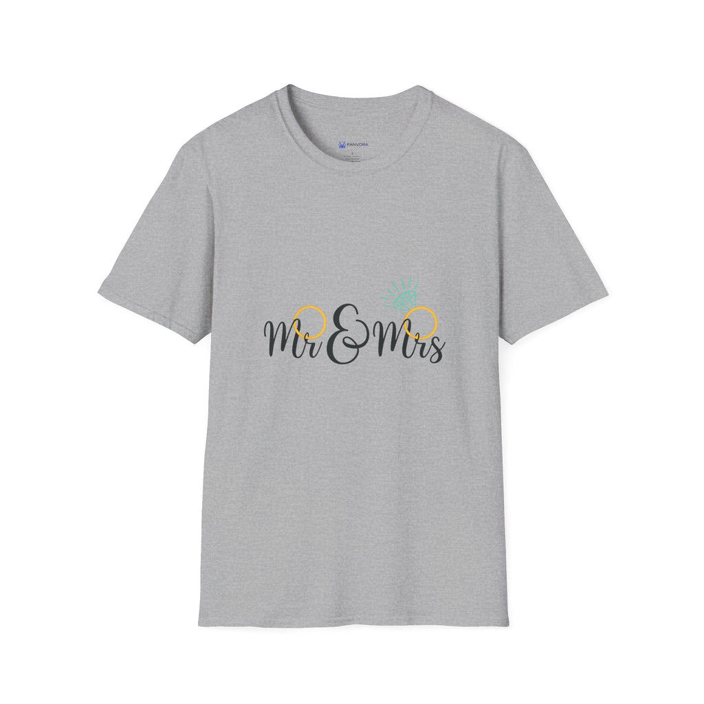 Mr & Mrs Wedding T‑Shirt — Bridal Rings Engagement Tee