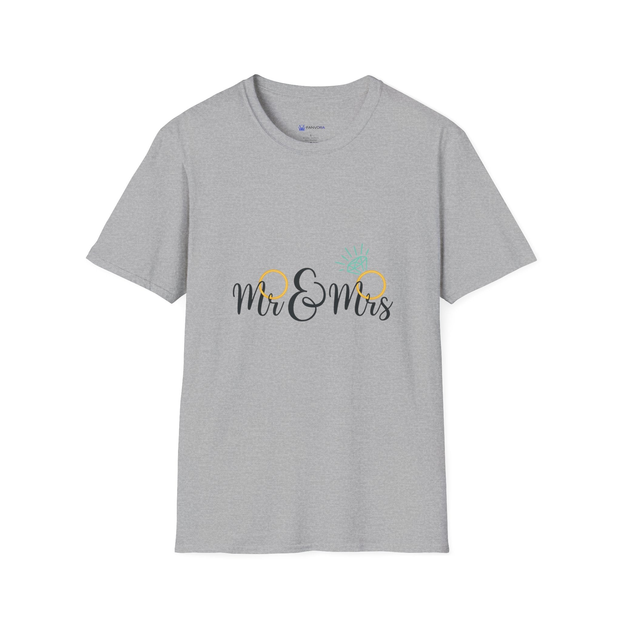 Mr & Mrs Wedding T‑Shirt — Bridal Rings Engagement Tee