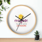 Wall Clock — “Everyone Has the Same 24 Hours” Motivational Clock for Productivity & Time Management.