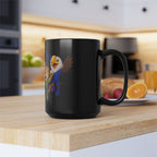 Kids Sports Mascot Black Mug — Personalized Name Option (11oz/15oz)
