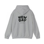 New Day Hoodie — "I'm Happy" Minimal Positive Graphic Sweatshirt.