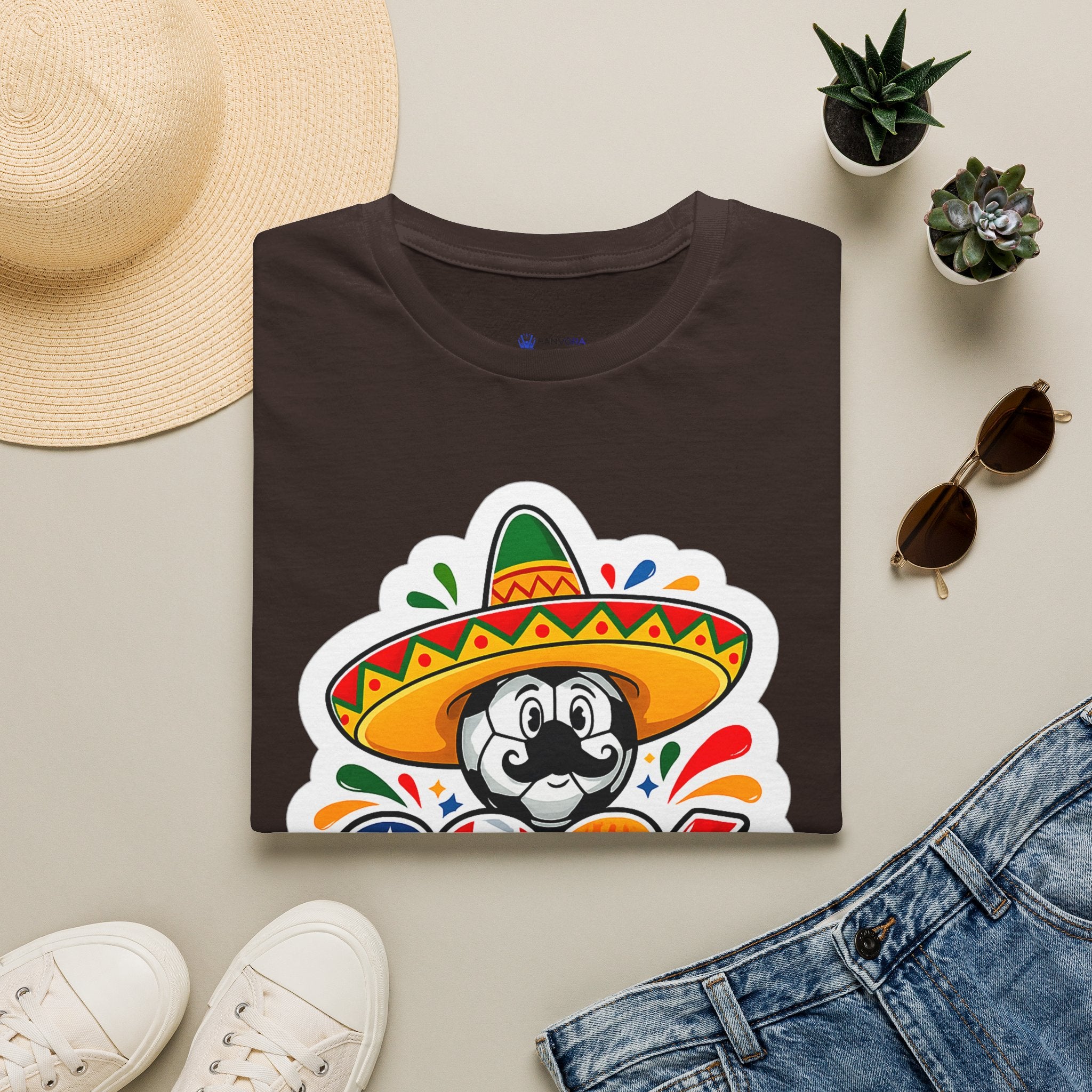 Soccer 2026 Soccer T-Shirt — Colorful Sombrero Mascot Design