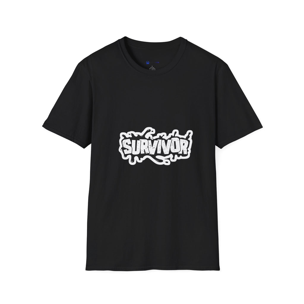 Survivor Graphic T-Shirt — Bold Grunge Logo Tee for Cancer, Trauma & Recovery Awareness