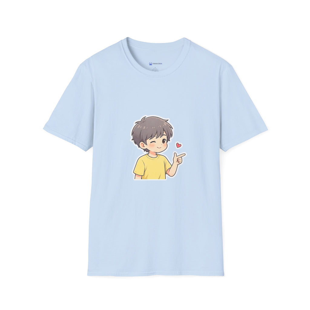 Cute Boy Cartoon Heart T-Shirt – Kawaii Cute Kid Character Tee