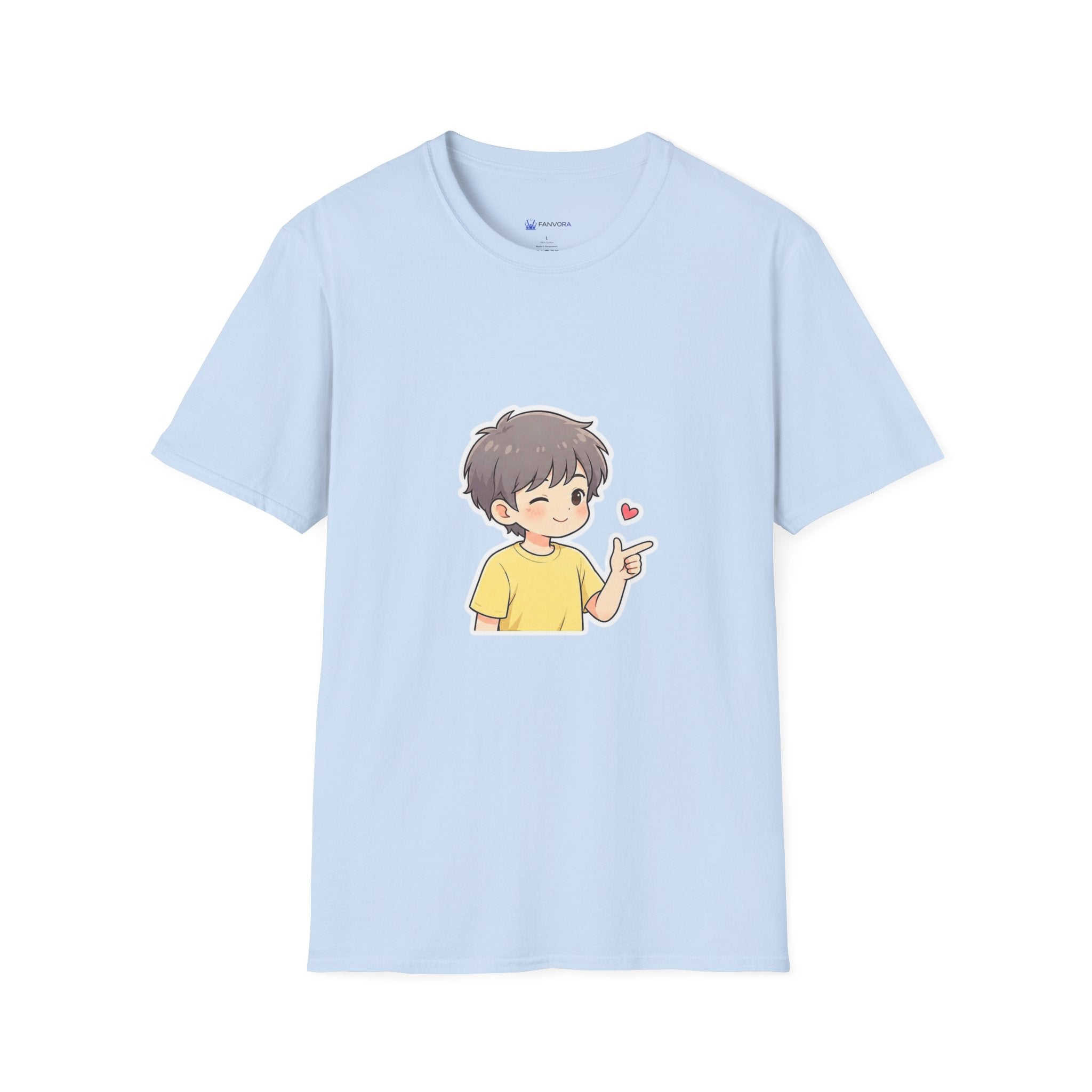 Cute Boy Cartoon Heart T-Shirt – Kawaii Cute Kid Character Tee