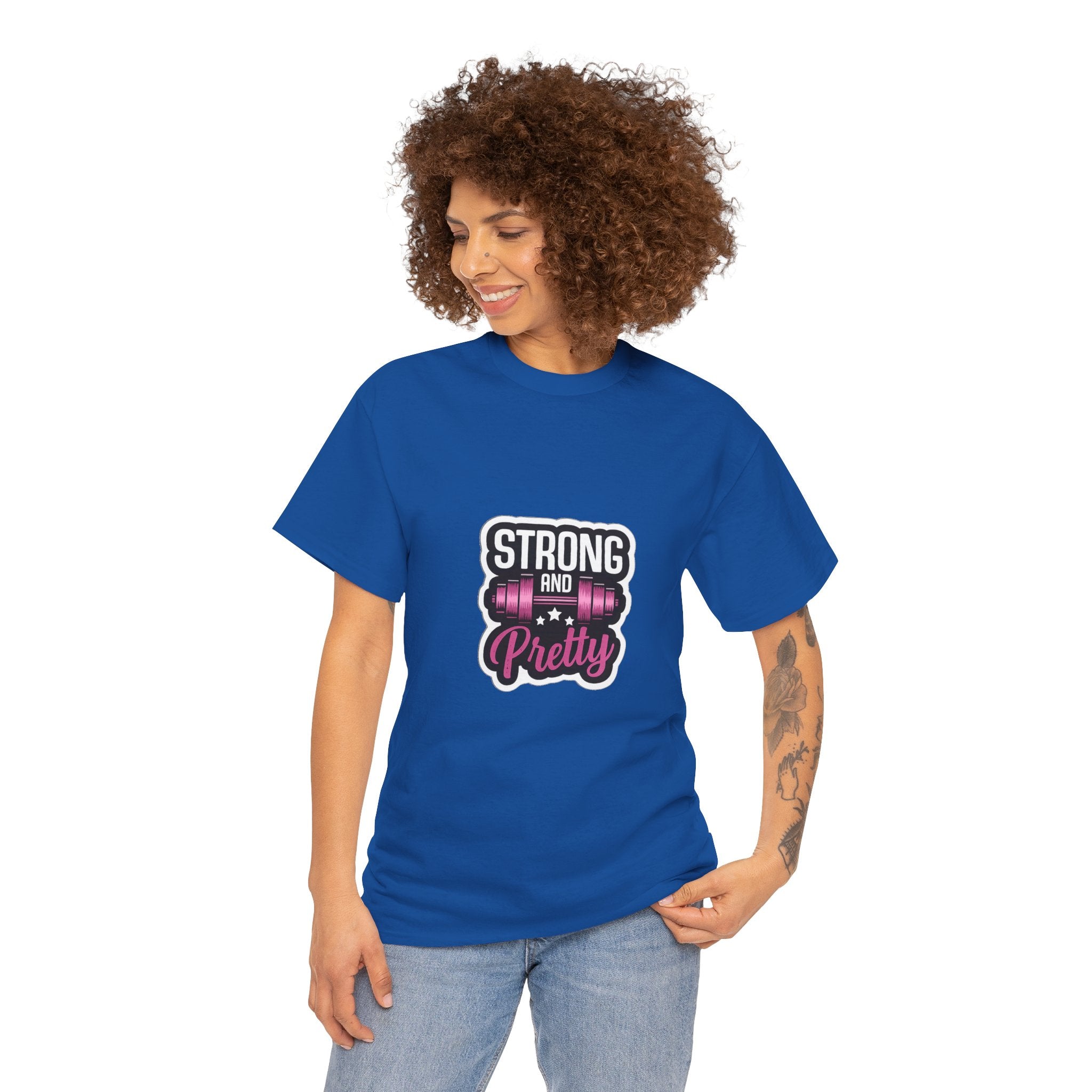 Strong and Pretty Tee — 'Strong and Pretty' Fitness Graphic T-Shirt