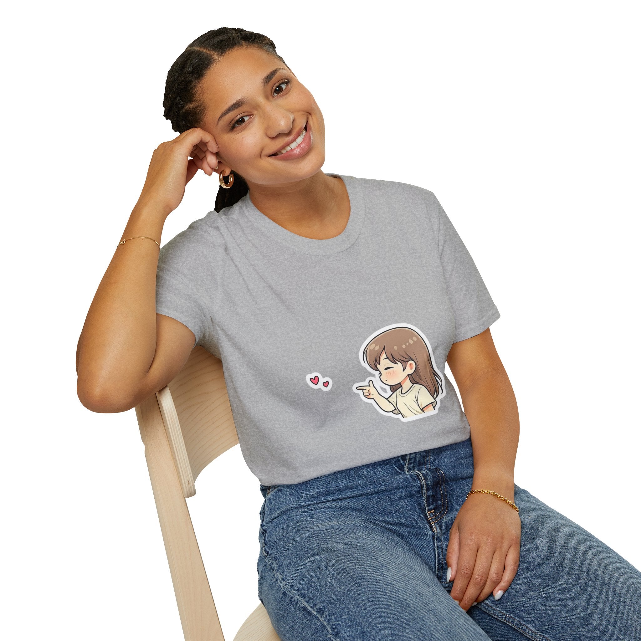 Kawaii Girl Blowing Hearts T-Shirt — Cute Anime Graphic Tee