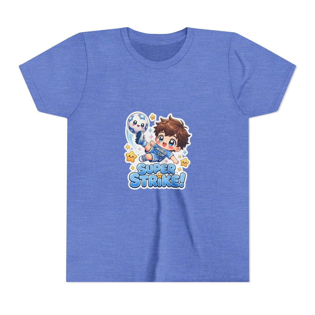 Youth Tee - Cute 'Super Strike!' Soccer Boy Graphic