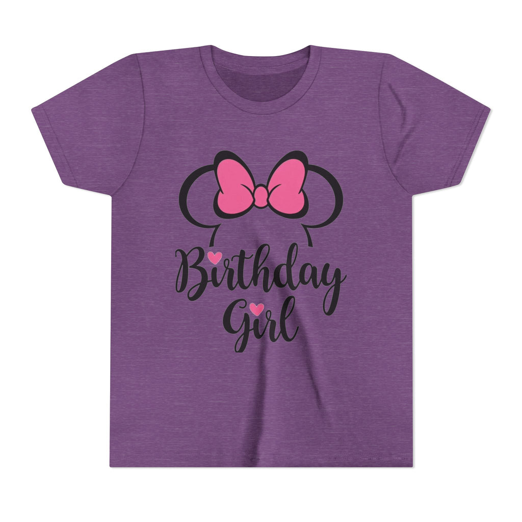 Birthday Girl Youth Tee — Pink Bow Party Shirt for Girls