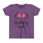 Birthday Girl Youth Tee — Pink Bow Party Shirt for Girls