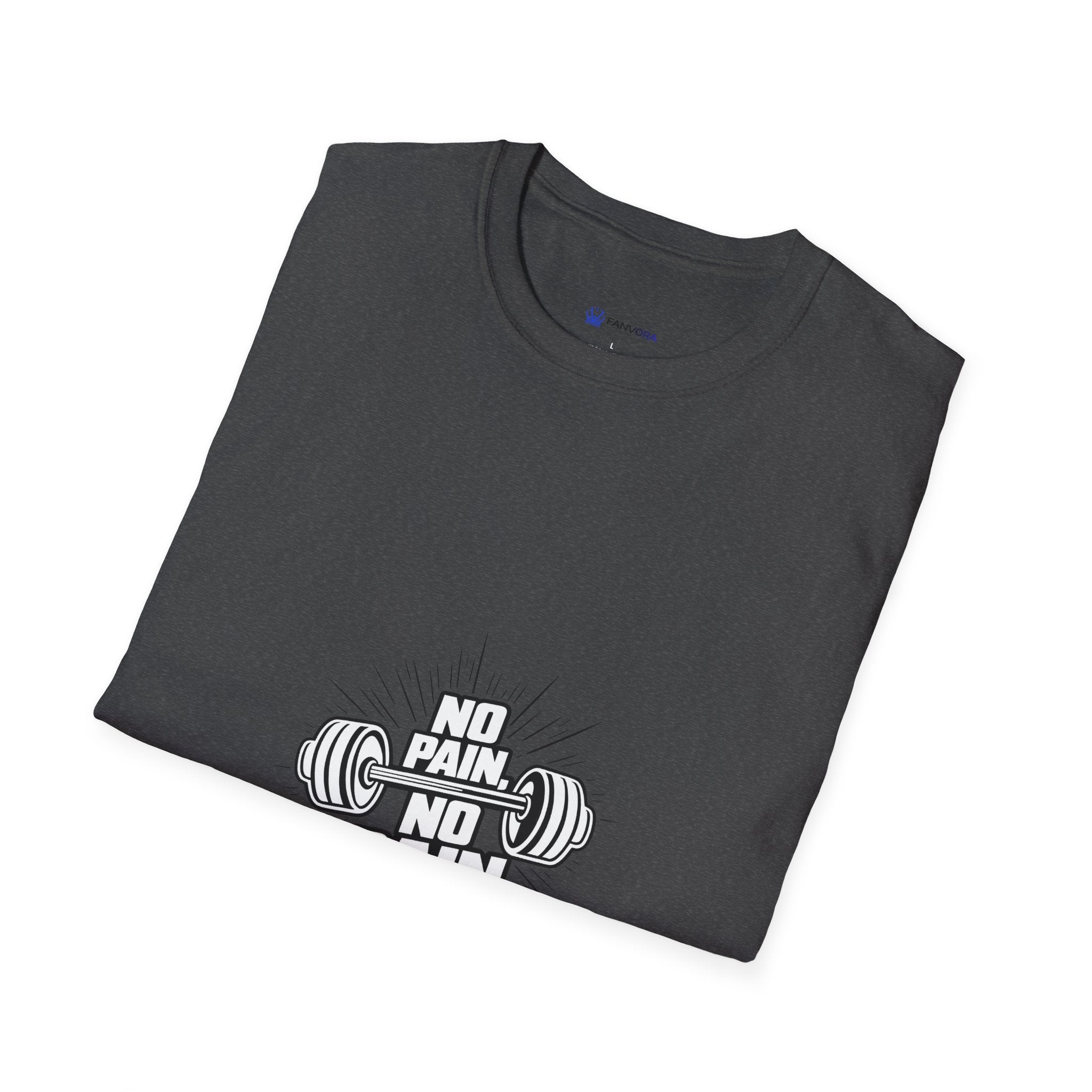 No Pain No Gain Barbell T-Shirt — Fitness Gym Workout Tee