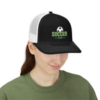 Soccer Dad Trucker cap– Embroidered Ball Design Snapback Cap.