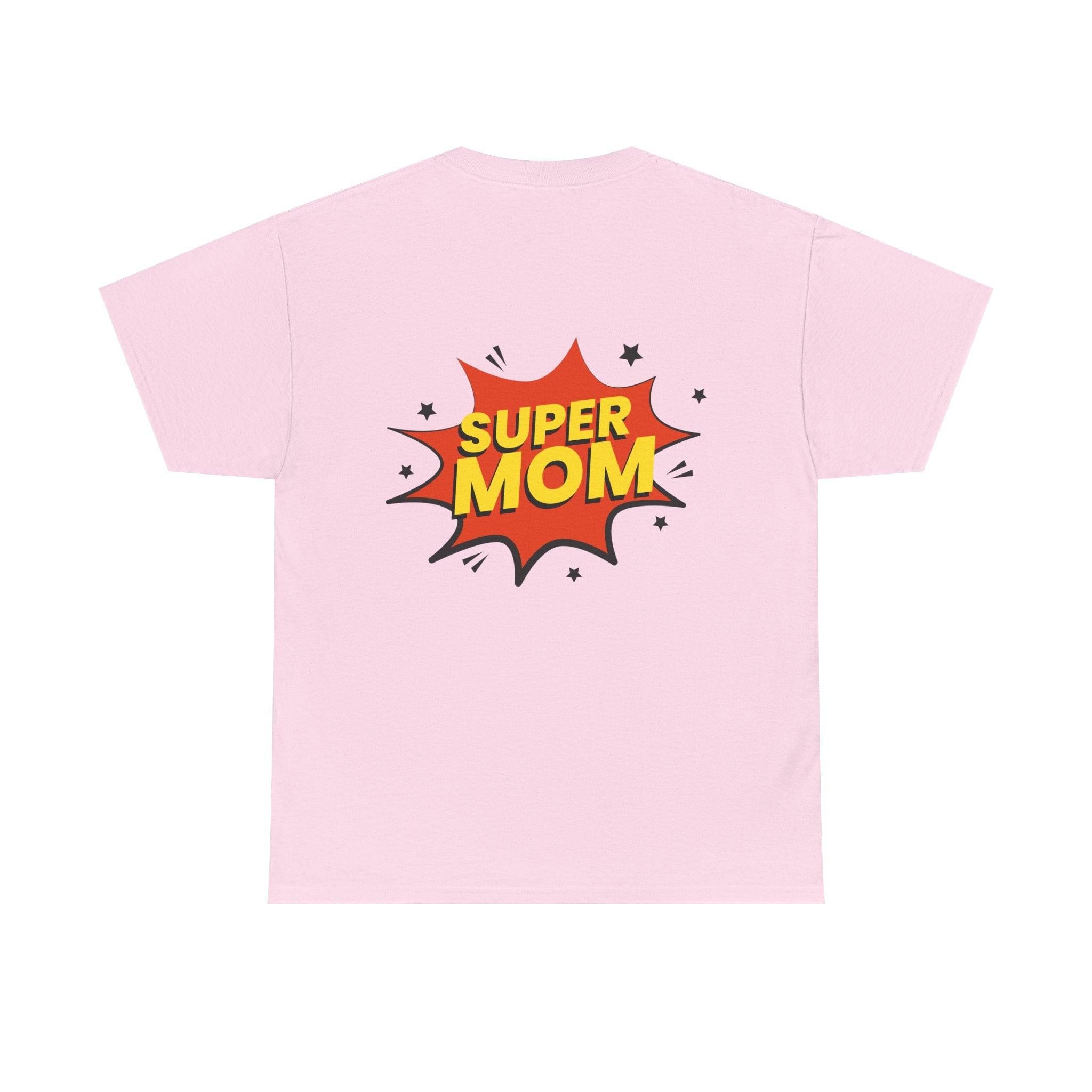 Mom Silhouette Sunset T-Shirt — "Super Mom" Graphic Tee for Mother's Day.