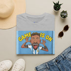 Soccer Fan T-Shirt — "Game Is On" Cartoon Player Graphic
