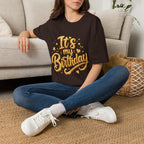 Birthday T-Shirt — "It's My Birthday" Gold Glitter Script Party Tee