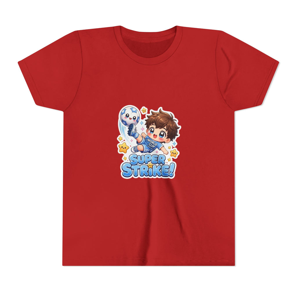 Youth Tee - Cute 'Super Strike!' Soccer Boy Graphic