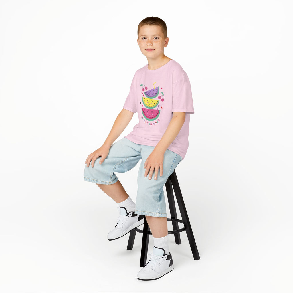 Kids T-Shirt — Cute Stacked Watermelon Illustration with "Sweet Things" Text