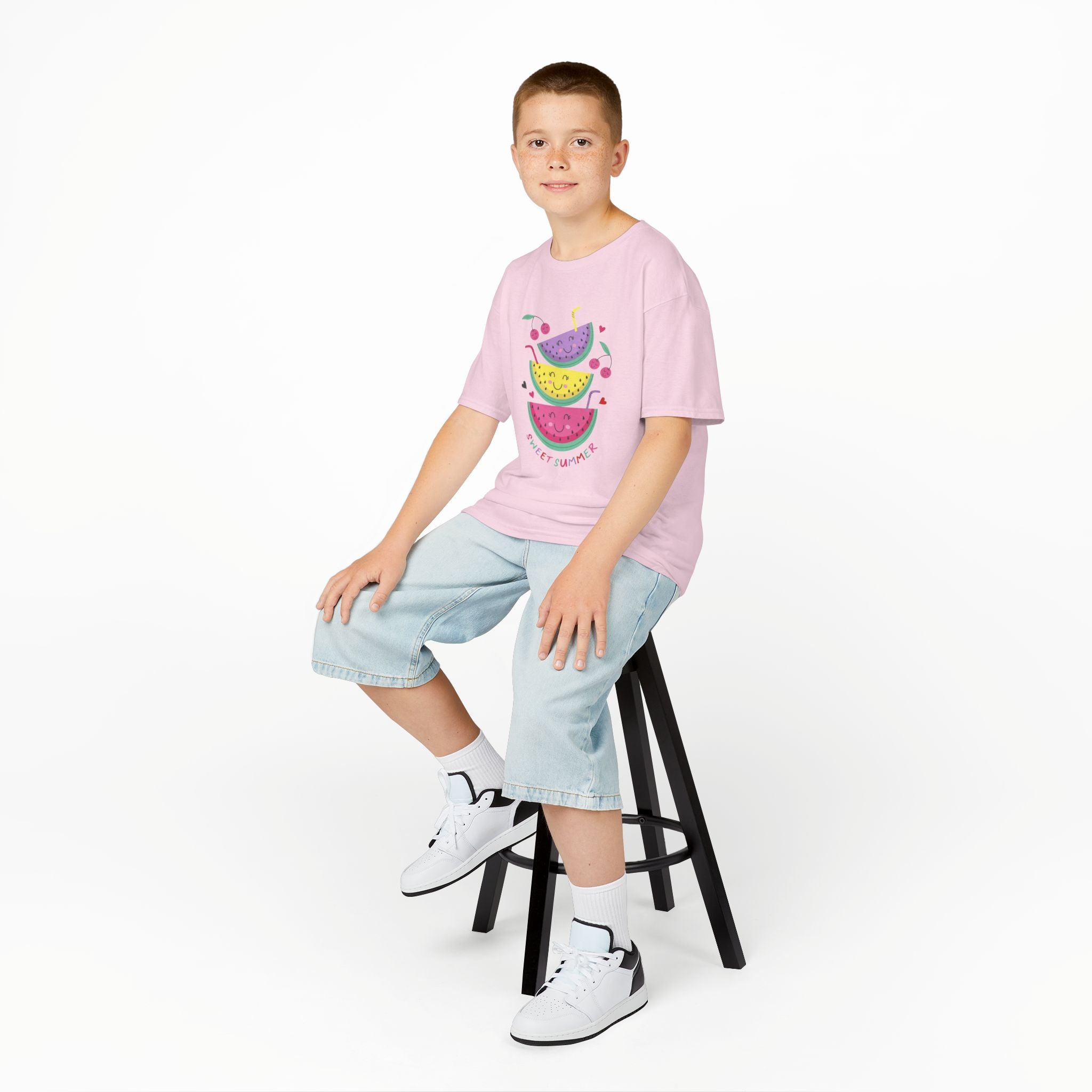 Kids T-Shirt — Cute Stacked Watermelon Illustration with "Sweet Things" Text