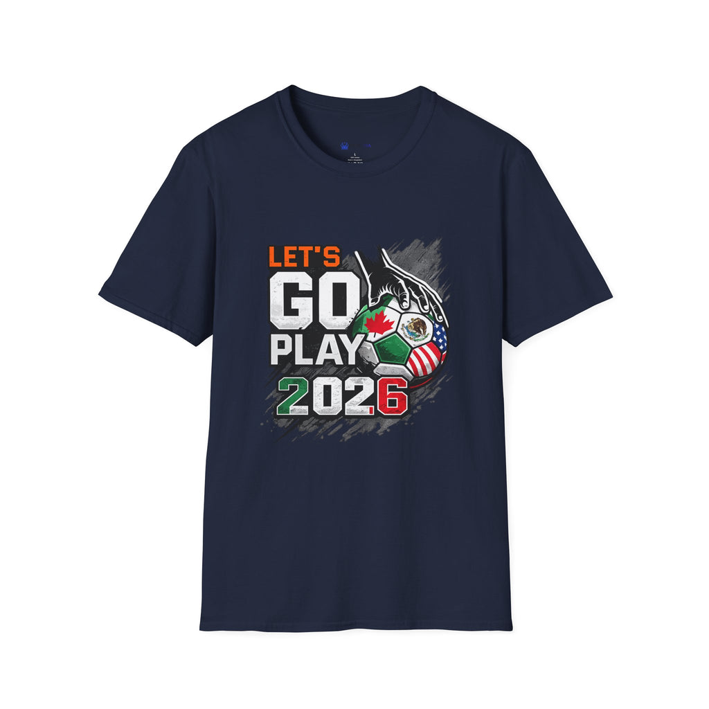 Let's Go Play 2026 Soccer T-Shirt — International Flags Tournament Tee