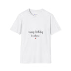 Happy Birthday Handsome T‑Shirt — Casual Birthday Tee with Script & Heart